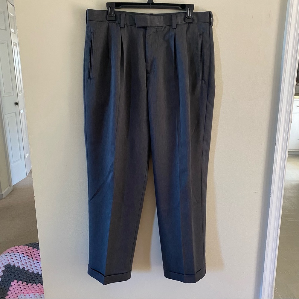 Vintage Dockers Premium Gray Dress Pants Size 34 X 30 Men’s Cuffed Hems Pleats